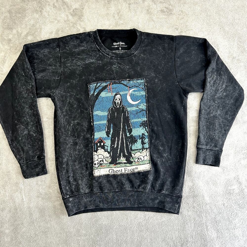 Ghost Face Scream Crewneck Pullover Sweatshirt‎ Men's S Halloween Horror Graphic